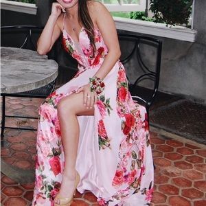 David’s Bridal Floral Rose Dress